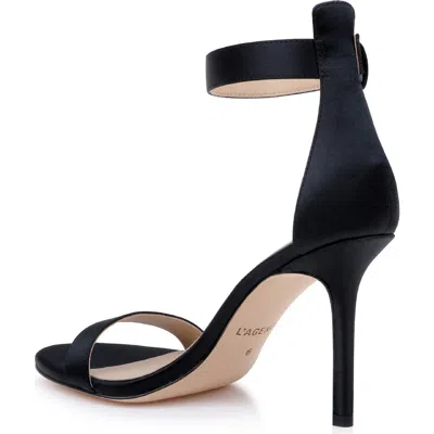 L'agence Gisele Vii Sandal In Black Satin