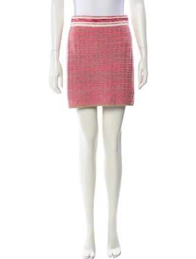 Pre-owned L'agence Glitter Accents Mini Skirt In Pink