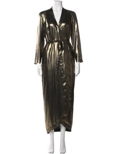 Pre-owned L'agence Glitter Accents Nightgown In Gold/metallic