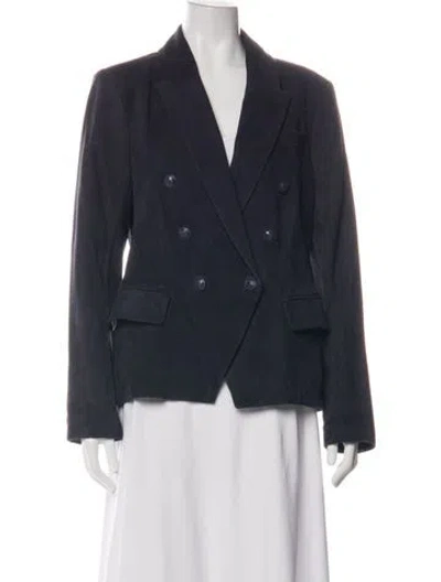 Pre-owned L'agence Goat Leather Blazer W/ Tags In Blue