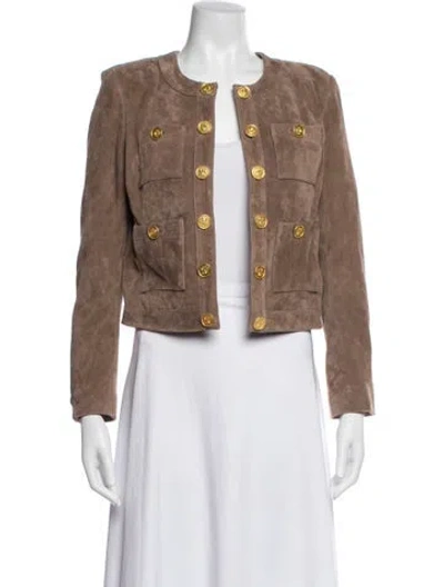 Pre-owned L'agence Goat Leather Jacket W/ Tags In Brown