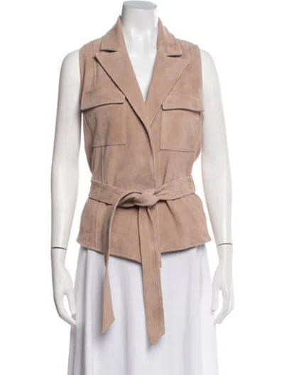 Pre-owned L'agence Goat Leather Vest In Neutrals