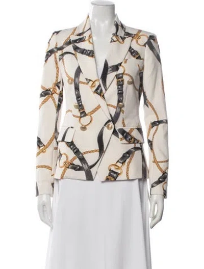 Pre-owned L'agence Graphic Print Blazer In Neutral