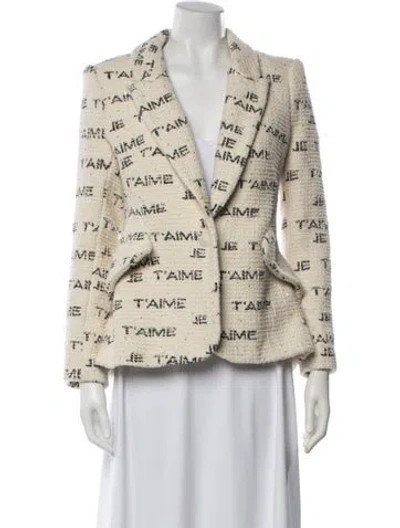 Pre-owned L'agence Graphic Print Blazer In Neutrals