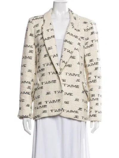 Pre-owned L'agence Graphic Print Blazer In Neutrals