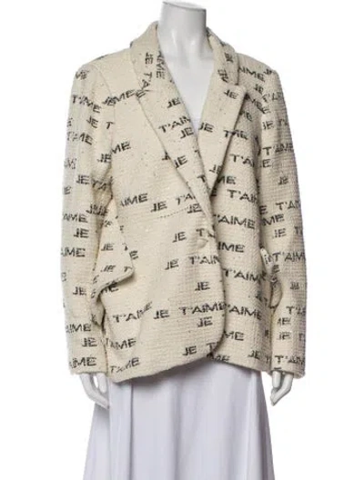 Pre-owned L'agence Graphic Print Blazer In Neutrals