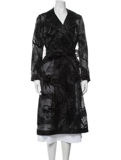 Pre-owned L'agence Graphic Print Coat In Black