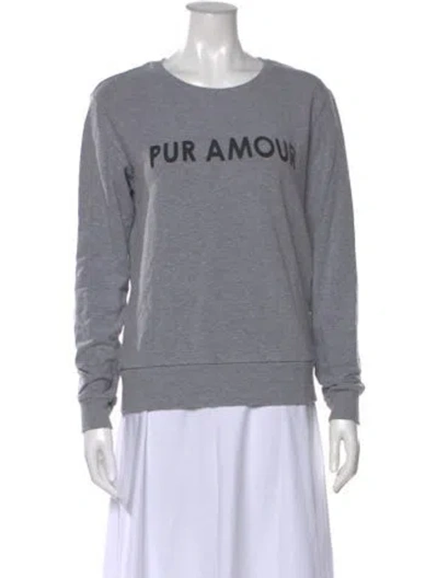 Pre-owned L'agence Graphic Print Crew Neck Sweatshirt In Gray