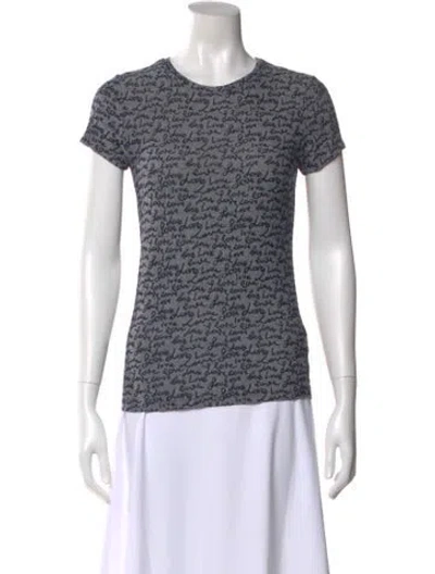 Pre-owned L'agence Graphic Print Crew Neck T-shirt In Blue