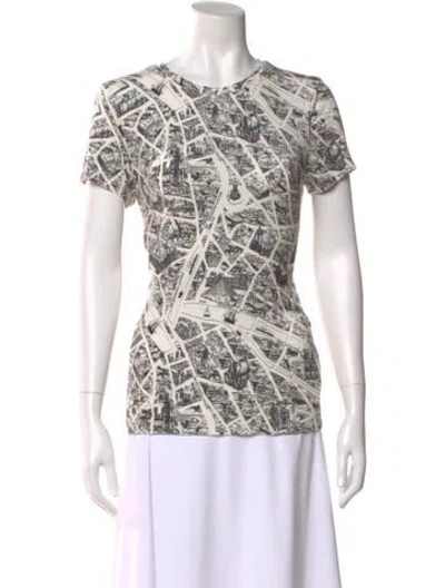 Pre-owned L'agence Graphic Print Crew Neck T-shirt In Neutral