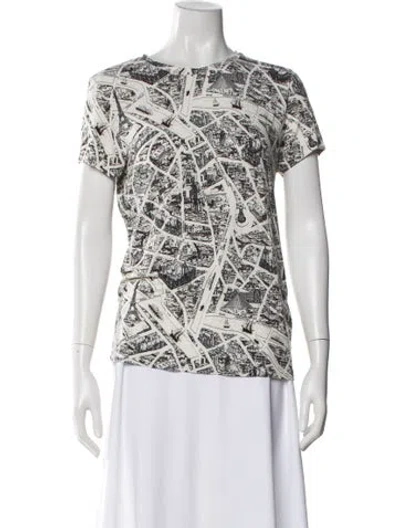 Pre-owned L'agence Graphic Print Crew Neck T-shirt In Neutral