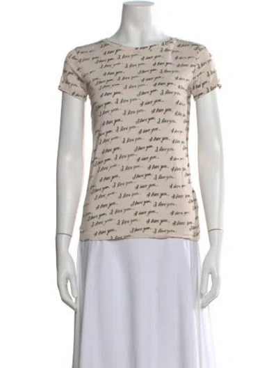Pre-owned L'agence Graphic Print Crew Neck T-shirt In Neutral