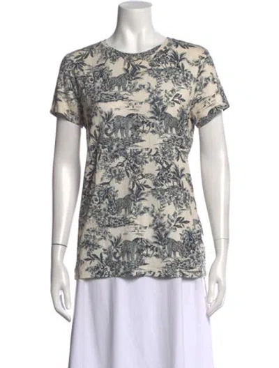 Pre-owned L'agence Graphic Print Crew Neck T-shirt In Neutral