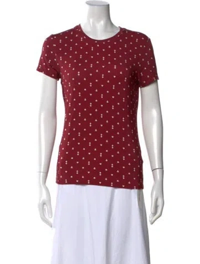 Pre-owned L'agence Graphic Print Crew Neck T-shirt In Red
