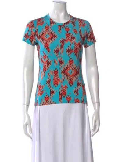 Pre-owned L'agence Graphic Print Crew Neck T-shirt W/ Tags In Blue