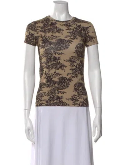 Pre-owned L'agence Graphic Print Crew Neck T-shirt W/ Tags In Neutral