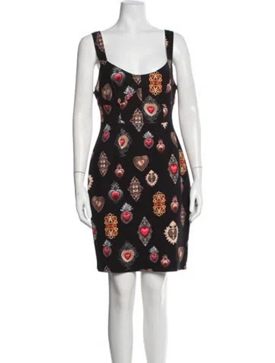 Pre-owned L'agence Graphic Print Mini Dress In Black