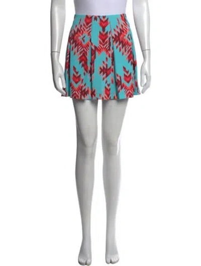 Pre-owned L'agence Graphic Print Mini Skirt W/ Tags In Blue