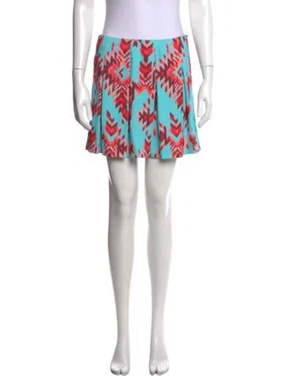 Pre-owned L'agence Graphic Print Mini Skirt W/ Tags In Blue