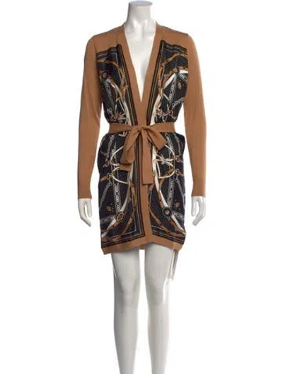 Pre-owned L'agence Graphic Print V-neck Sweater W/ Tags In Multi