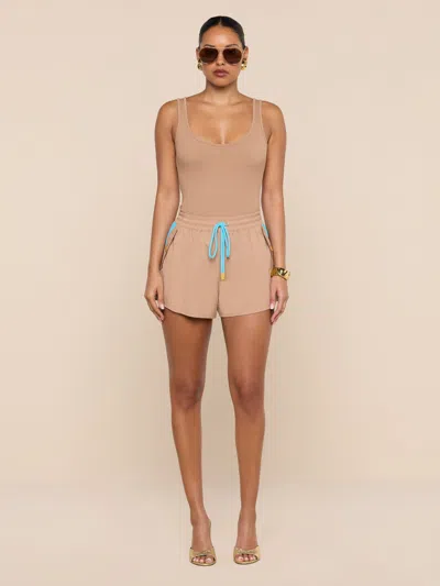 L'agence Grayson Nylon Short In Brown