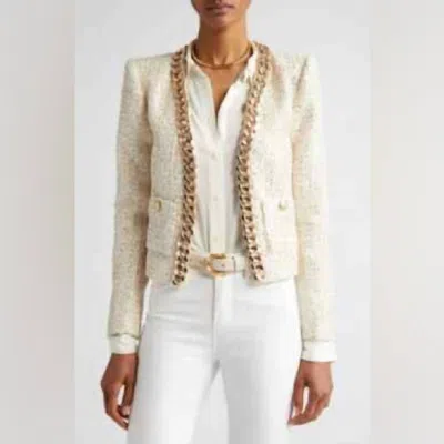 L'agence Greta Chain Jacket In Cream In White