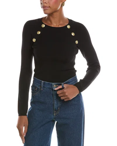 L'agence Gretchen Ls Button Pullover In Black