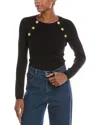 L'agence Gretchen Ls Button Pullover In Black