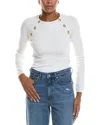 L'agence Gretchen Ls Button Pullover In Neutral