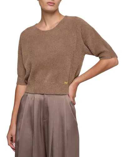 L'agence Guinevere Crop Crewneck Top In Brown