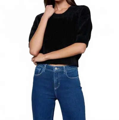 L'agence Guinevere Cropped Pullover Sweater In Black