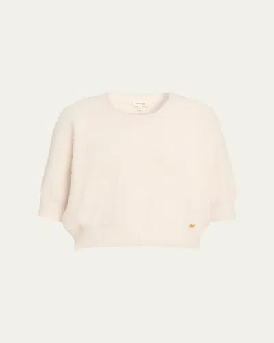 L'agence Guinevere Cropped Pullover In Vintage White