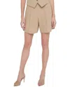 L'agence Hadleigh Long Linen-blend Short In Neutral