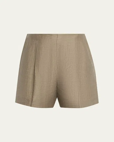 L'agence Hadleigh Long Trouser Shorts In Brown