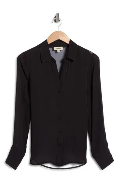L'agence Hailie Flocked Back Shirt In Black