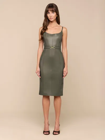 L'agence Halia Vegan Leather Dress In Gray