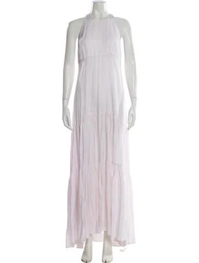 Pre-owned L'agence Halterneck Long Dress In Pink