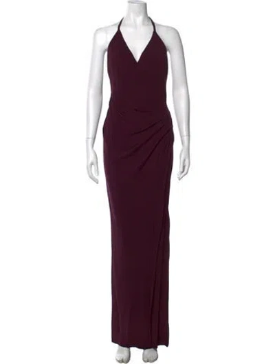 Pre-owned L'agence Halterneck Long Dress In Purple