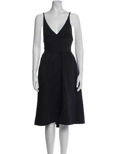 Pre-owned L'agence Halterneck Midi Length Dress In Blue