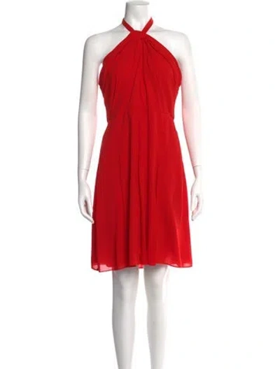 Pre-owned L'agence Halterneck Mini Dress In Red