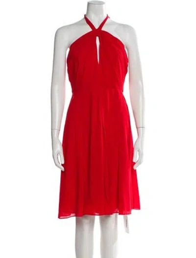 Pre-owned L'agence Halterneck Mini Dress In Red