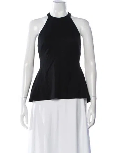 Pre-owned L'agence Halterneck Sleeveless Top In Black