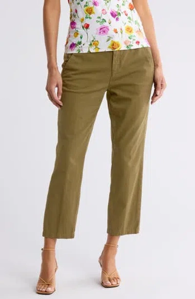 L'agence Harlow High Waist Slim Fit Trouser Pants In Green