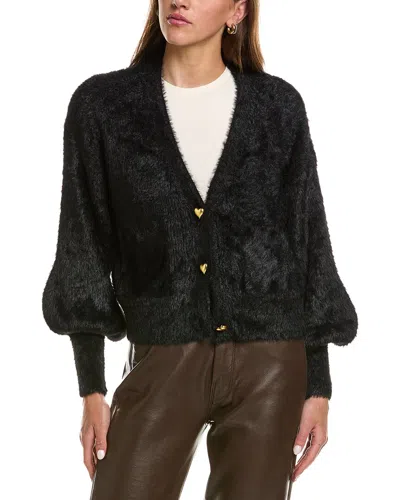 L'agence Harriet Blouson Sleeve Cardigan In Black