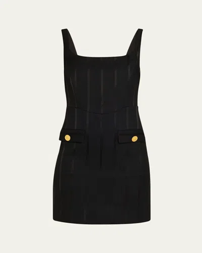 L'AGENCE HELEN STRIPED SATIN CORSET MINI DRESS