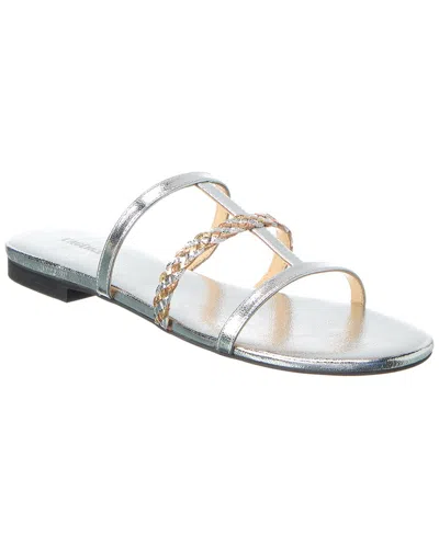 L'agence Hennie Caged Leather Sandal In Silver
