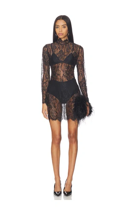 L'agence Henrietta Lace Mini Dress In Brown