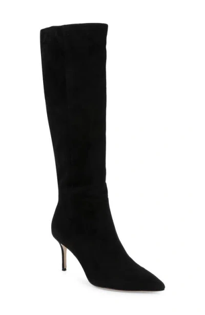 L'agence Herald Leather Knee High Boot In Black Suede