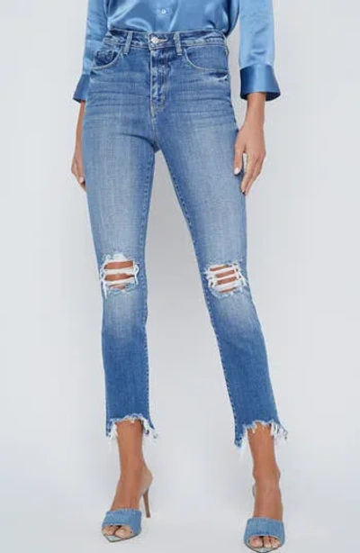 L'agence High Line Destroyed Skinny Jeans In Blue