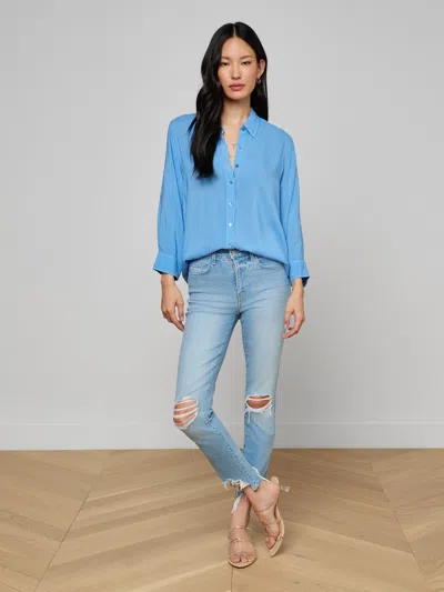 L'agence High Line Distressed Skinny Jean In Blue